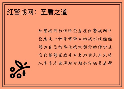 红警战网：圣盾之道